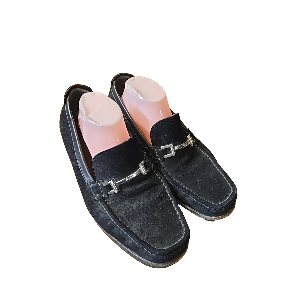 Salvatore Ferragamo Pasquale‎ Mens Horsebit Moccasin Loafer Black Suede 9EE $680
